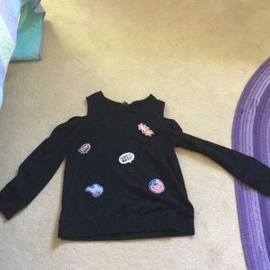 Black cold shoulder top